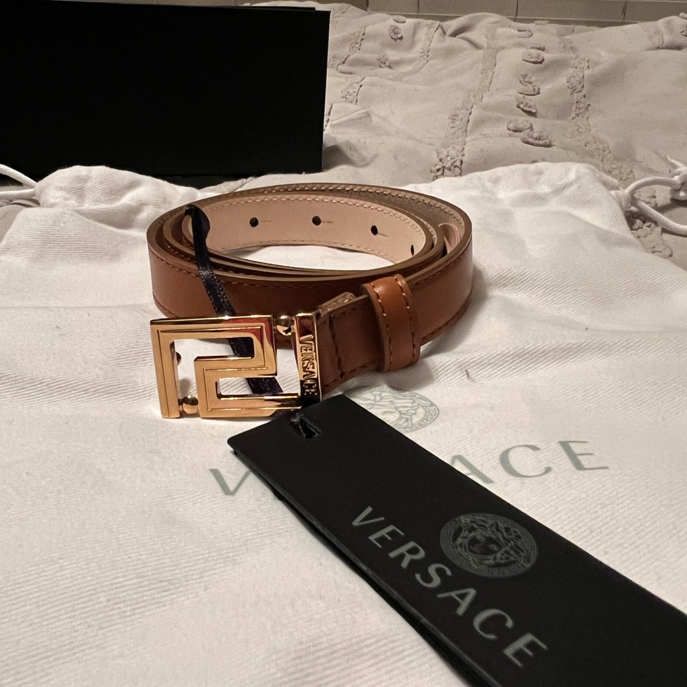 Versace Greca Goddess Leather Belt size 75